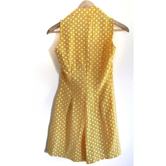Vintage Pinup Yellow Polka Dot Shorts Romper 3 Junior - Picture 5 of 6